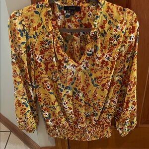 Eclair Women's Vibrant Floral Blouse - Yellow and Red